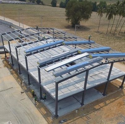 HDG Μεταλλικό κτίριο κατασκευής Προσυσκευασμένη αποθήκη Χάλυβα κτίριο γραφείων